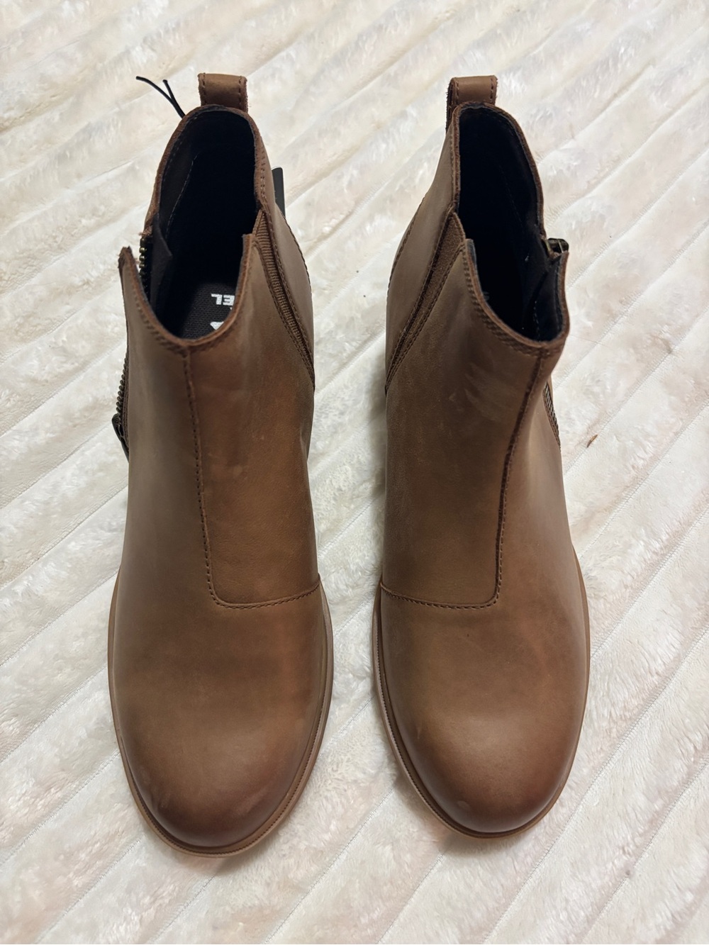 Sorel Brown Evie Ankle Booties - Slip-On Leather Style